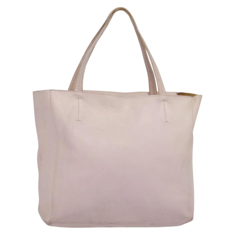 CELINE Horizontalkava Tote Bag Leather Pink Gold Auth hk2816